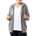 thumbnail image 1 of Athletic Works Women's Plus Lightweight Zip-Up Hoodie Jacket, Size 1X-5X, 1 of 9
