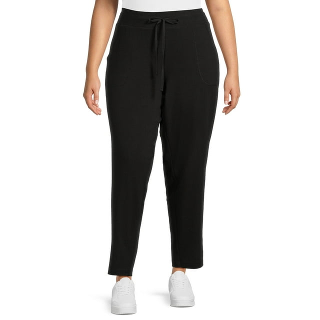 Athletic Works Women's Plus Size PullOn Knit Pants, 30” Inseam
