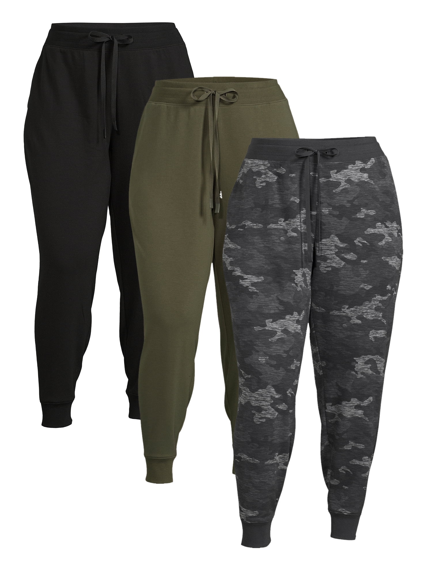 Athletic Works Women's Plus Size Super Soft Jogger Pants, 29” Inseam, 3 Pack, Sizes 1X-4X