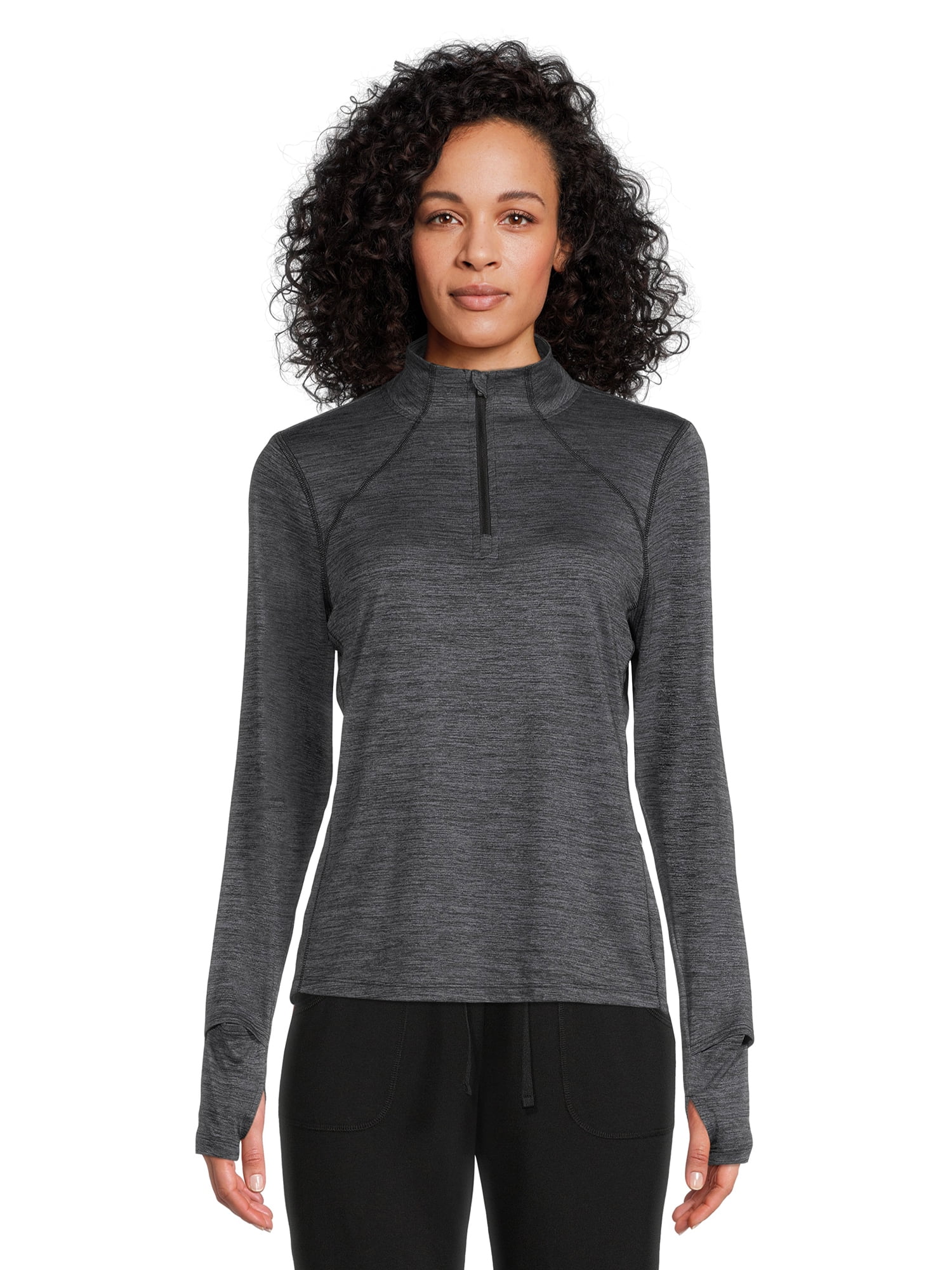 Athletic Works Women's Quarter Zip Active Jacket - Walmart.com