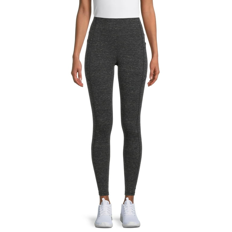 Athletic Works Women's Stretch Cotton Blend Ankle Leggings with Side Pockets  