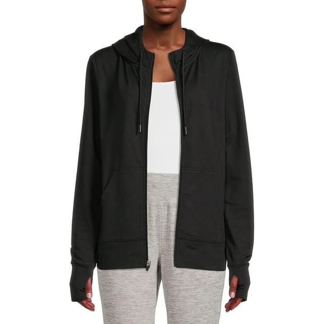 Athletic Works Women's Super Soft Lightweight Zip Up Hoodie Jacket