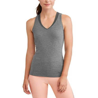 Athletic Works Women's V-Neck Racerback Tank Top with Back Mesh, Sizes S-XXL