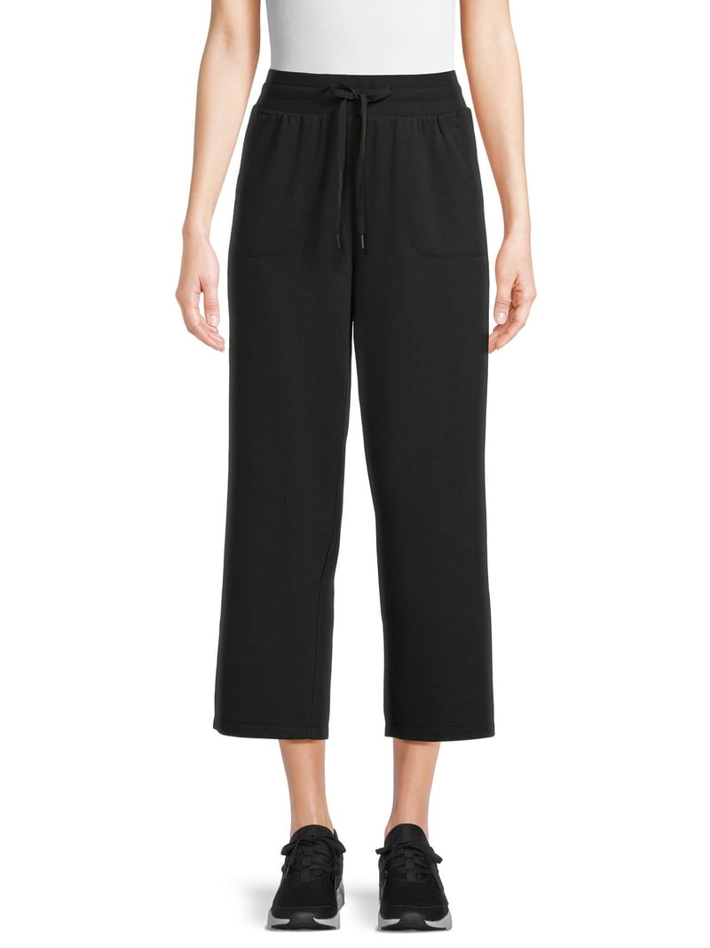 Athletic Works Women's Wide Leg Cropped Pants, Sizes XS-XXXL