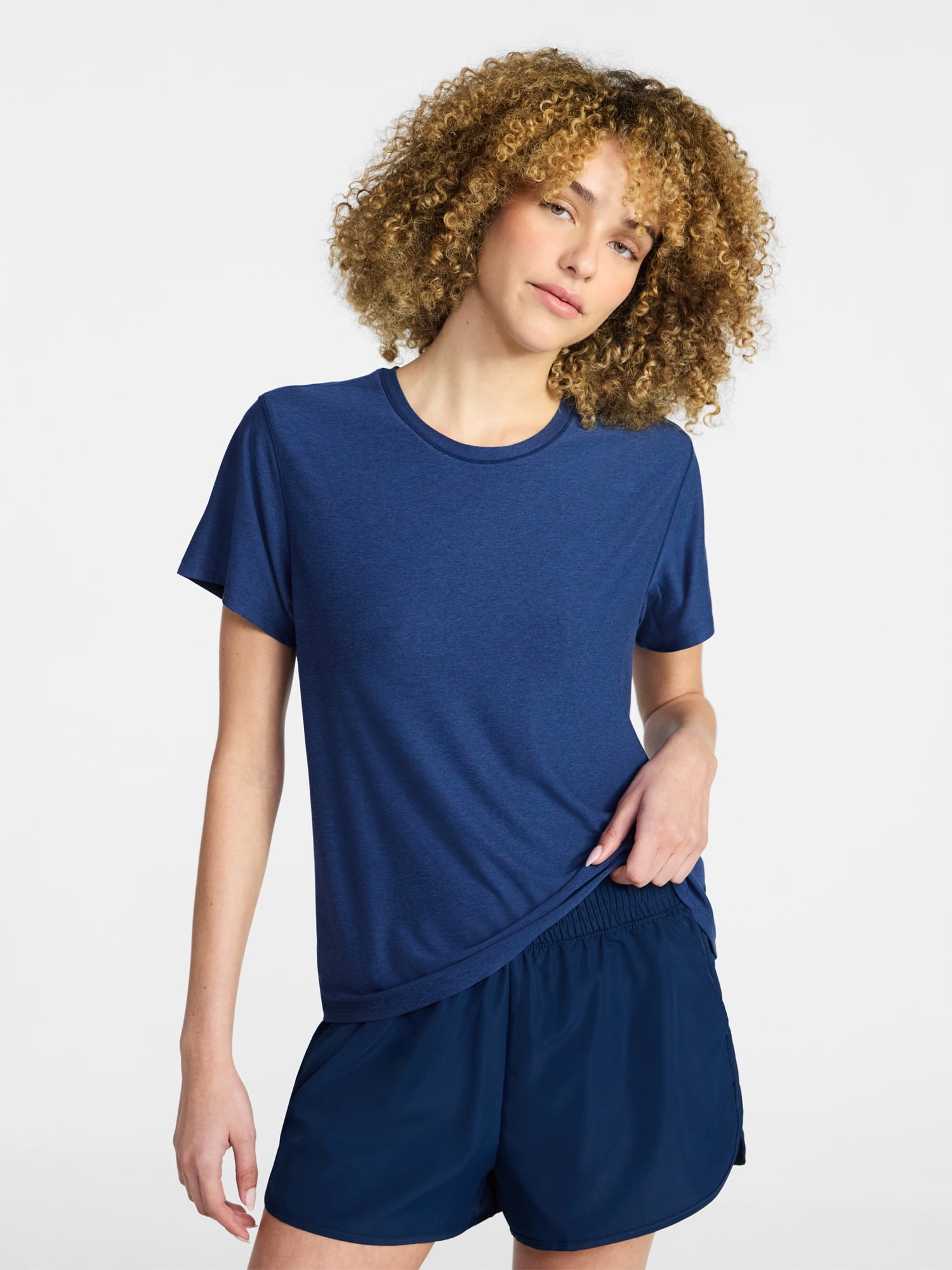 Athletic Works Women's and Women's Plus Relaxed ButterCore Tee with Short Sleeves, Sizes XS-4X