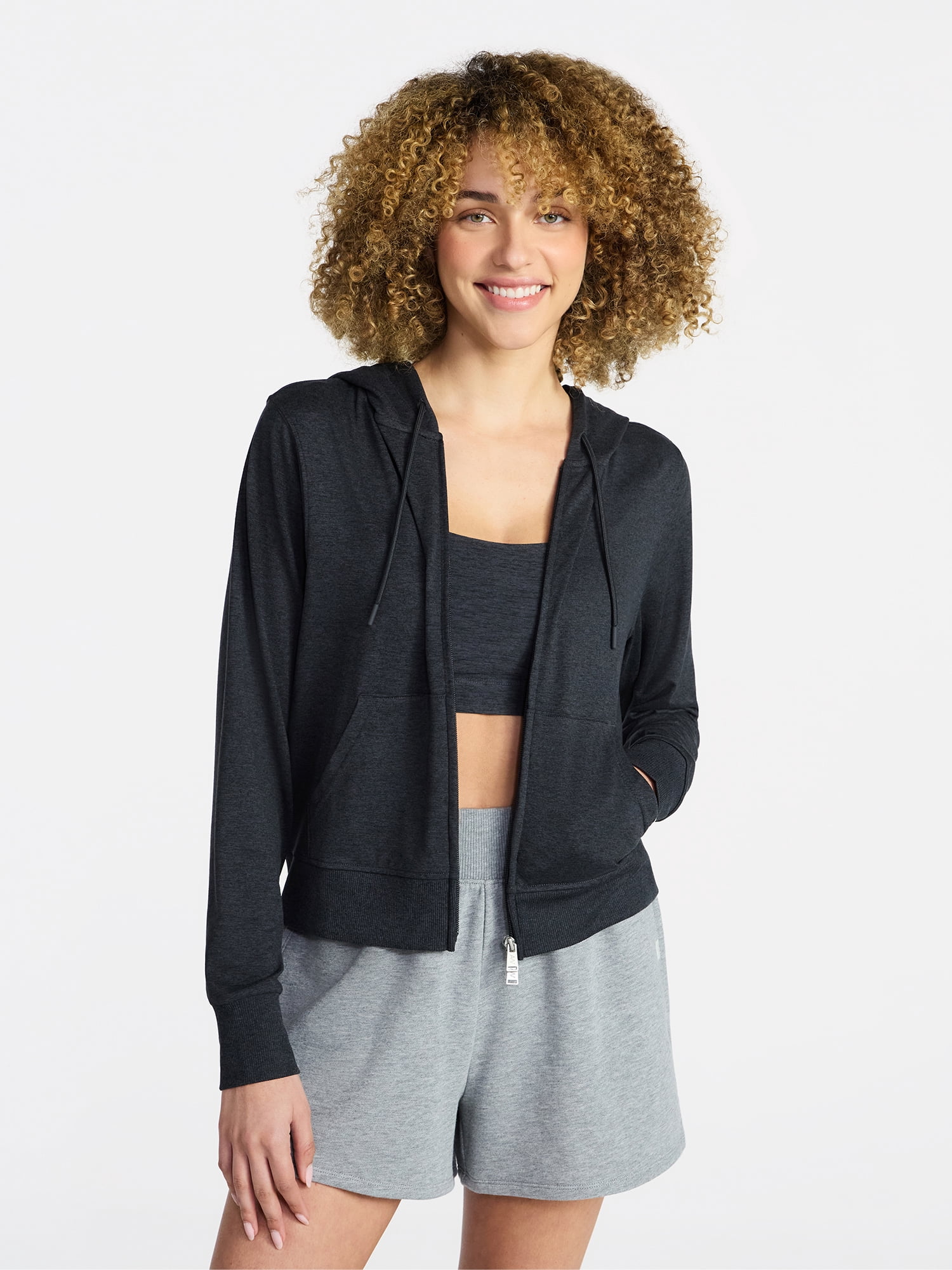 Athletic Works Women's and Women's Plus ButterCore Zip Front Hoodie, Sizes XS-4X