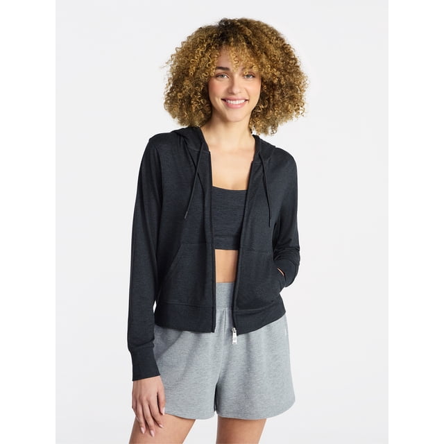 Athletic Works Women's and Women's Plus ButterCore Zip Front Hoodie, Sizes XS-4X