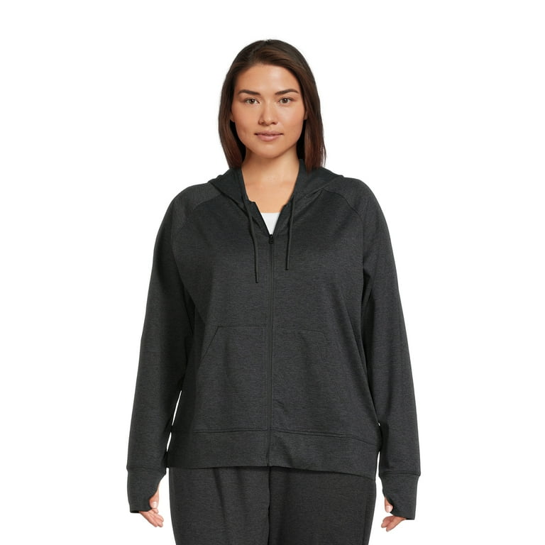 Athletic Works Women s and Women s Plus ButterCore Zip Up Hoodie with Long Sleeves Sizes XS 4X Walmart