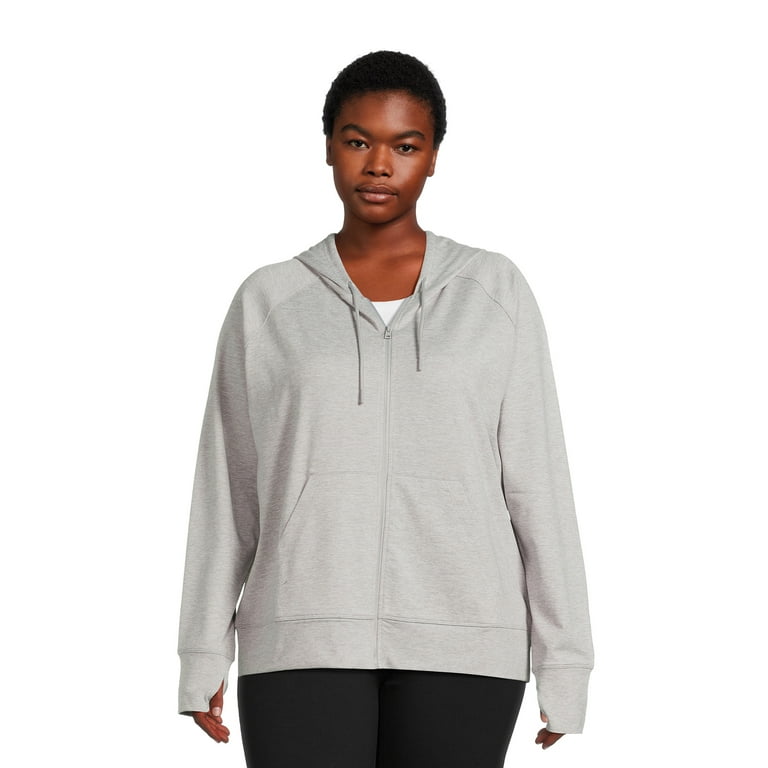 Athletic Works Women s and Women s Plus ButterCore Zip Up Hoodie with Long Sleeves Sizes XS 4X