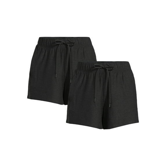 Athletic Works Women's and Women's Plus ButterCore Performance Gym Shorts, Sizes XS-4X, 2-Pack
