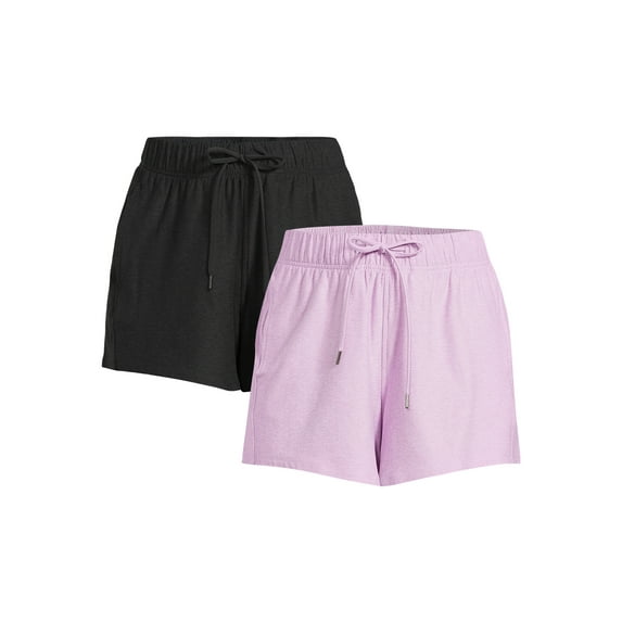 Athletic Works Women's and Women's Plus ButterCore Performance Gym Shorts, Sizes XS-4X, 2-Pack