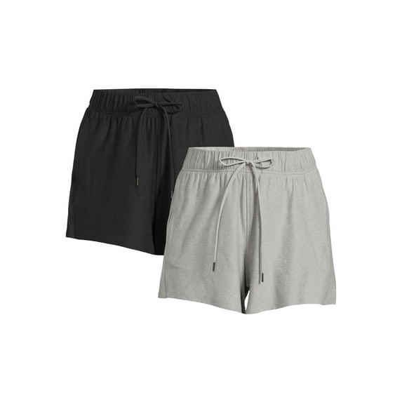 Athletic Works Women's and Women's Plus ButterCore Performance Gym Shorts, Sizes XS-4X, 2-Pack
