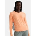 thumbnail image 1 of Athletic Works Women's and Women's Plus ButterCore Ruched Performance Tee with Long Sleeves, Sizes XS-4X, 1 of 5