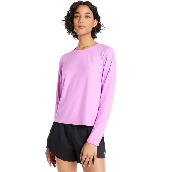 Athletic Works Women's and Women's Plus ButterCore Soft Tee with Long Sleeves, Sizes XS-4X