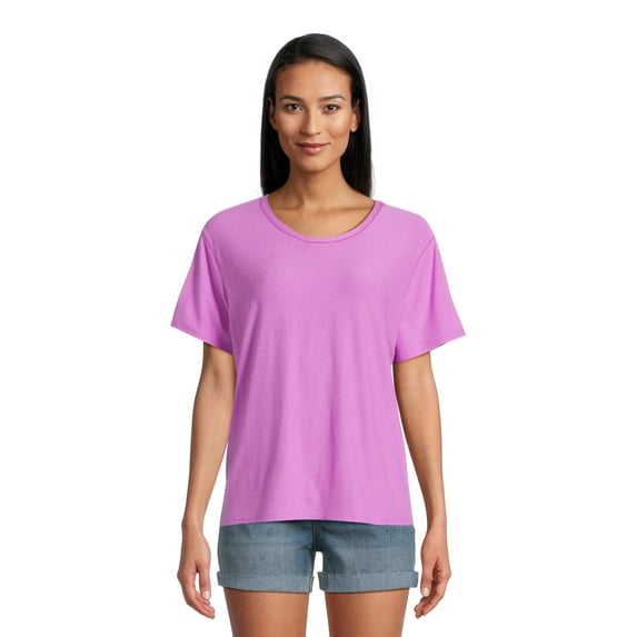 Athletic Works Women's and Women's Plus ButterCore Tee with Short Sleeves, Sizes XS-4X