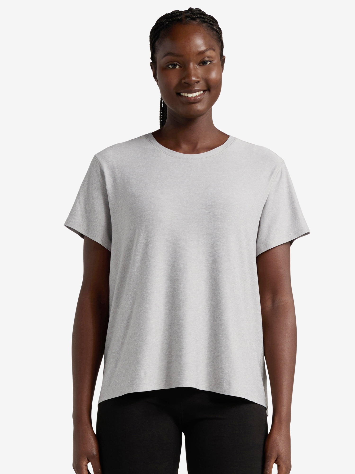Athletic Works Women's and Women's Plus ButterCore Tee with Short Sleeves, Sizes XS-4X