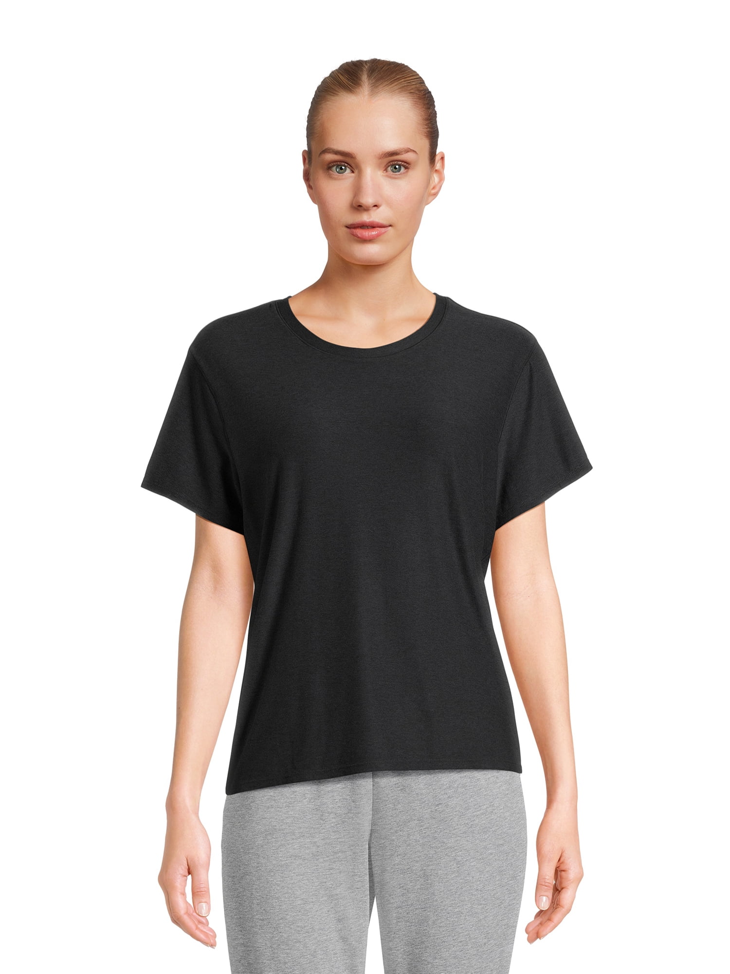 Athletic Works Women's and Women's Plus ButterCore Tee with Short Sleeves, Sizes XS-4X