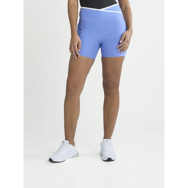Athletic Works Women's and Women's Plus ButterCore Tipped Bike Shorts, Sizes XS-4X