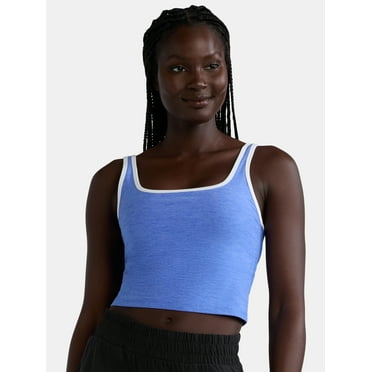 Athletic Works Women's and Women's Plus ButterCore Tipped Tank Bra, Sizes XS-4X