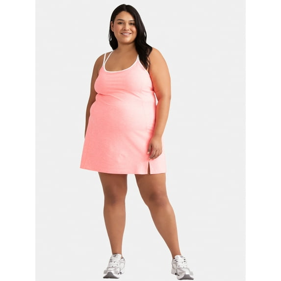 Athletic Works Women's and Women's Plus ButterCore Tipped Tennis Dress, Sizes XS-4X