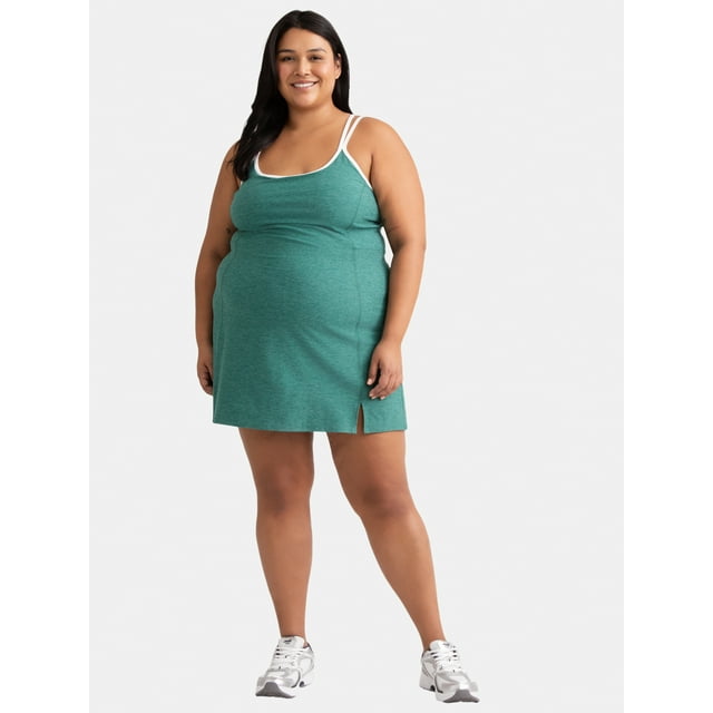 Athletic Works Women's and Women's Plus ButterCore Tipped Tennis Dress, Sizes XS-4X
