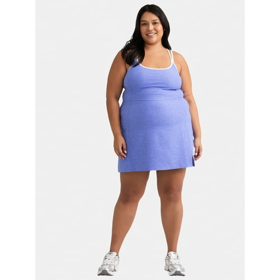 Athletic Works Women's and Women's Plus ButterCore Tipped Tennis Dress, Sizes XS-4X