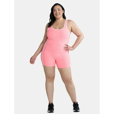 Athletic Works Women's and Women's Plus ButterCore Tipped Tennis Romper, Sizes XS-4X