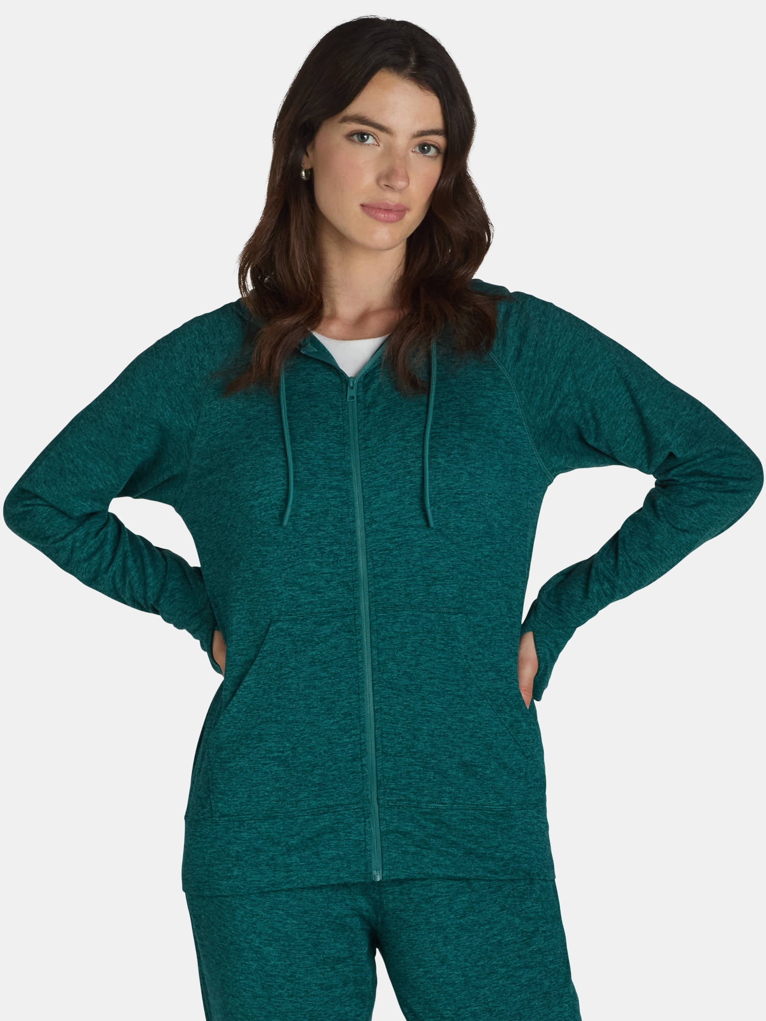 Athletic Works Women's and Women's Plus ButterCore Zip-Up Hoodie, Sizes XS-4X