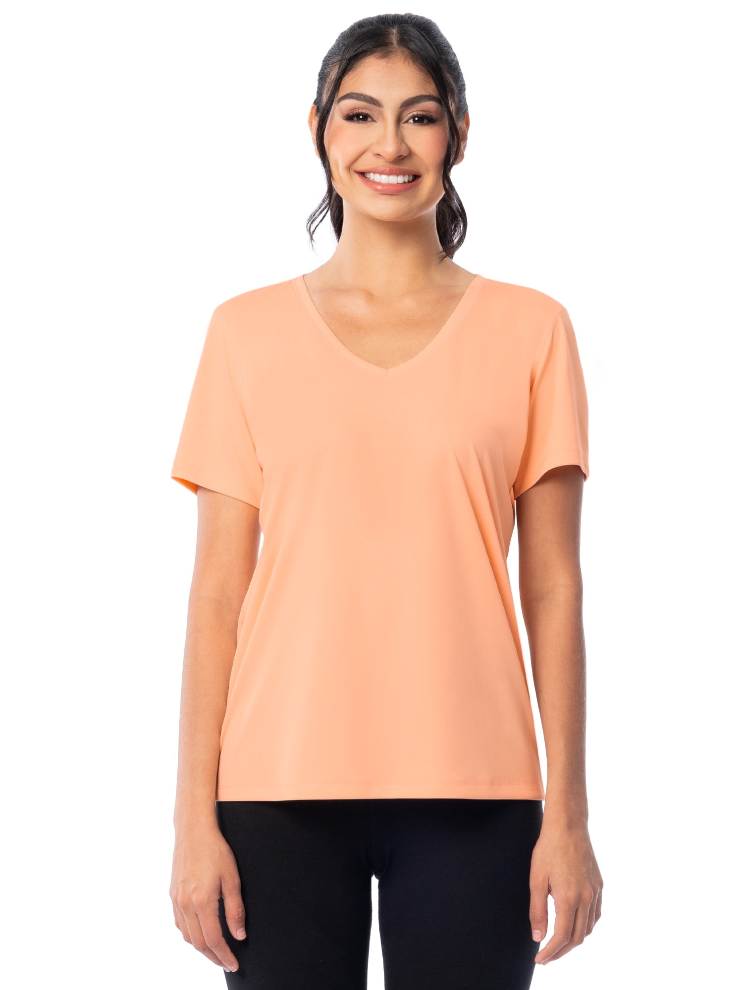 Athletic Works Women's and Women's Plus Core Active Short Sleeve V-Neck T-Shirt, Sizes XS-4X