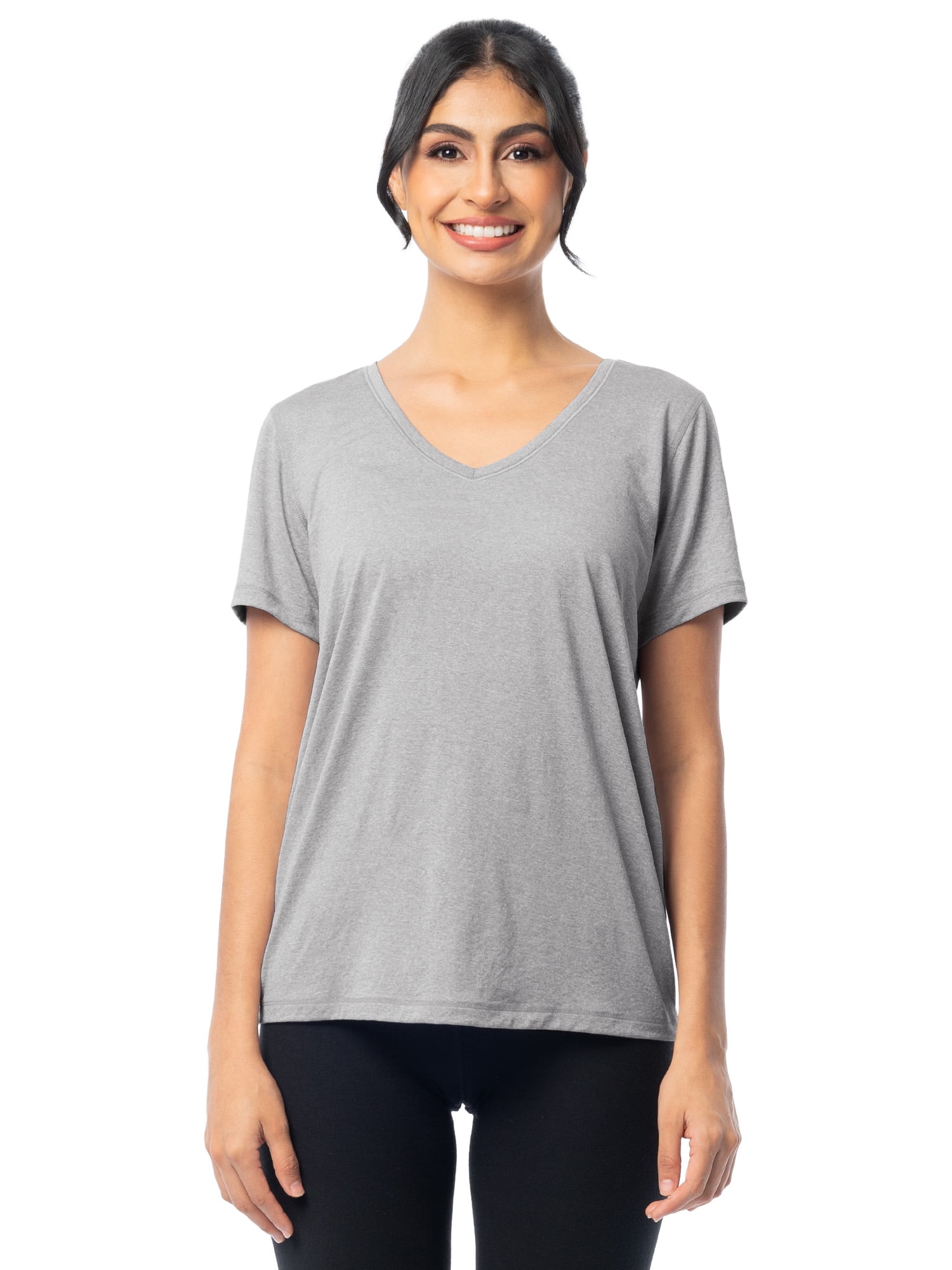 Athletic Works Women's and Women's Plus Core Active V-Neck T-Shirt ...