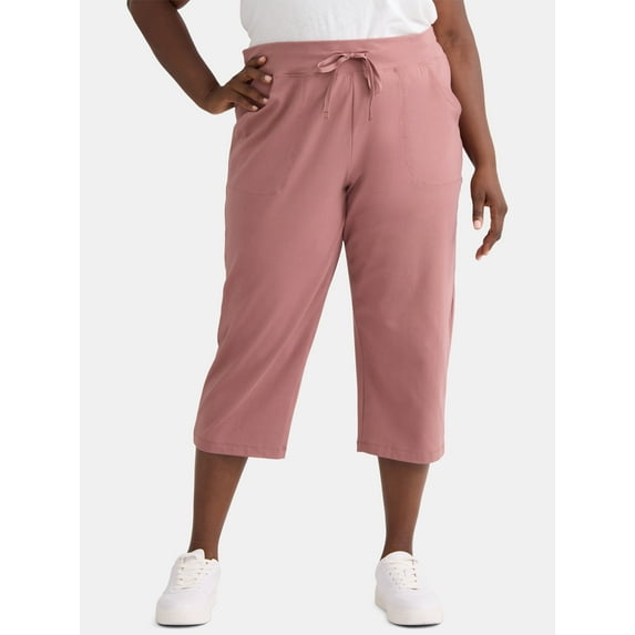 Athletic Works Women's and Women's Plus Knit Capri Pants, 22" Inseam, Sizes XS-4X