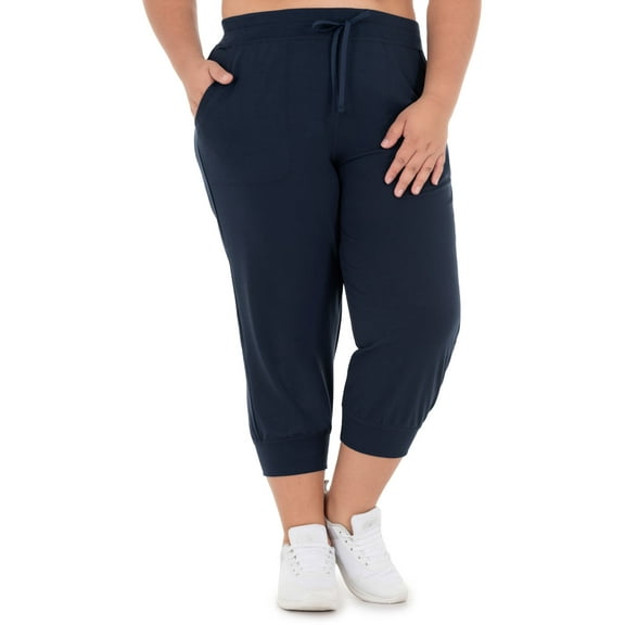 Athletic Works Women's Plus French Terry Athleisure Capri Jogger Pants, size 1X-5X