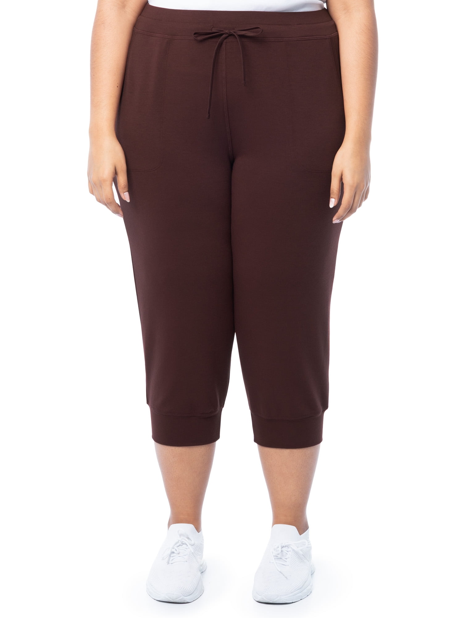 ★ ★ Women's Relaxed Fit Monologo French Terry S Athletic Works Women's Plus French Terry Athleisure Capri