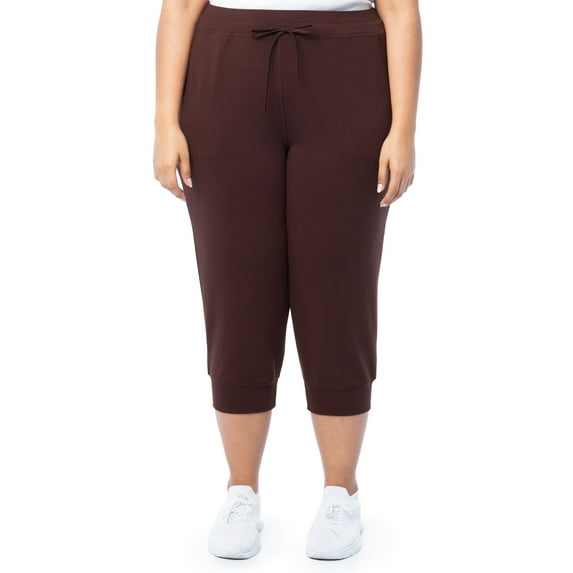 Athletic Works Women's Plus French Terry Athleisure Capri Jogger Pants, size 1X-5X