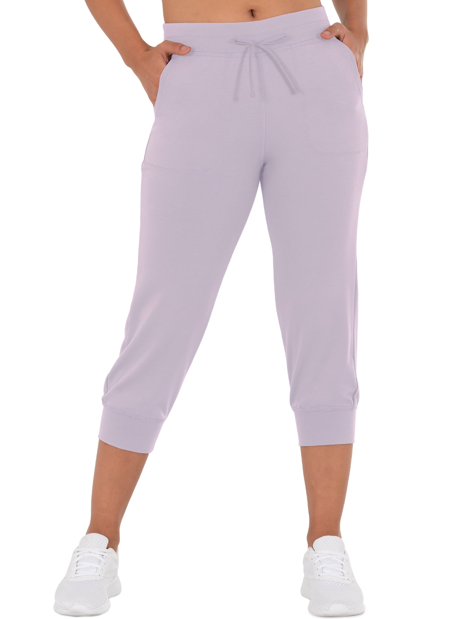 Athletic Works Women's and Women's Plus French Terry Athleisure Capri  Jogger Pants