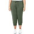 thumbnail image 1 of Athletic Works Women's Plus French Terry Athleisure Capri Jogger Pants, size 1X-5X, 1 of 8