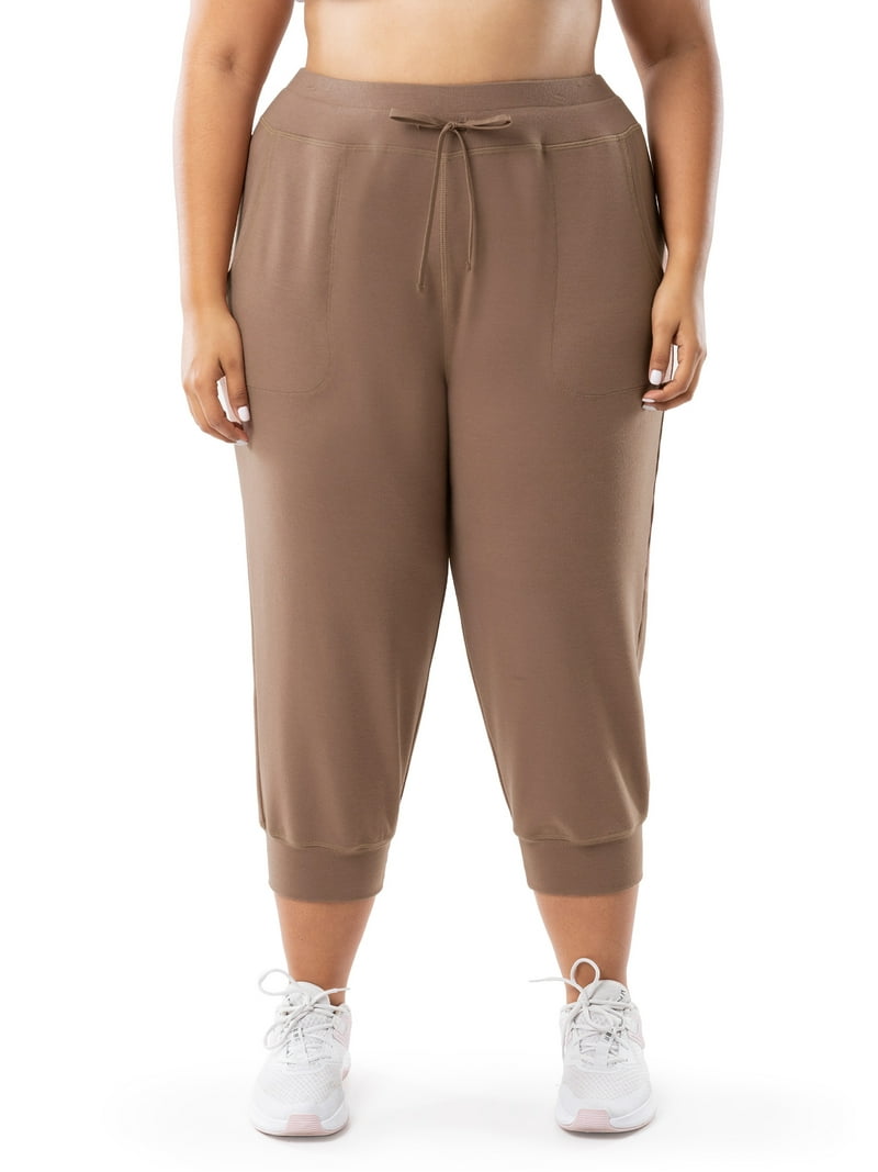 Athletic Works Women's Plus French Terry Athleisure Capri Jogger