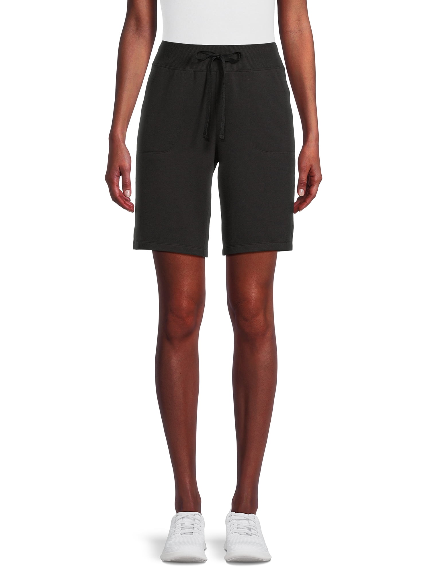 Athletic Works Women's French Terry Bermuda Shorts, 9-Inch Inseam ...