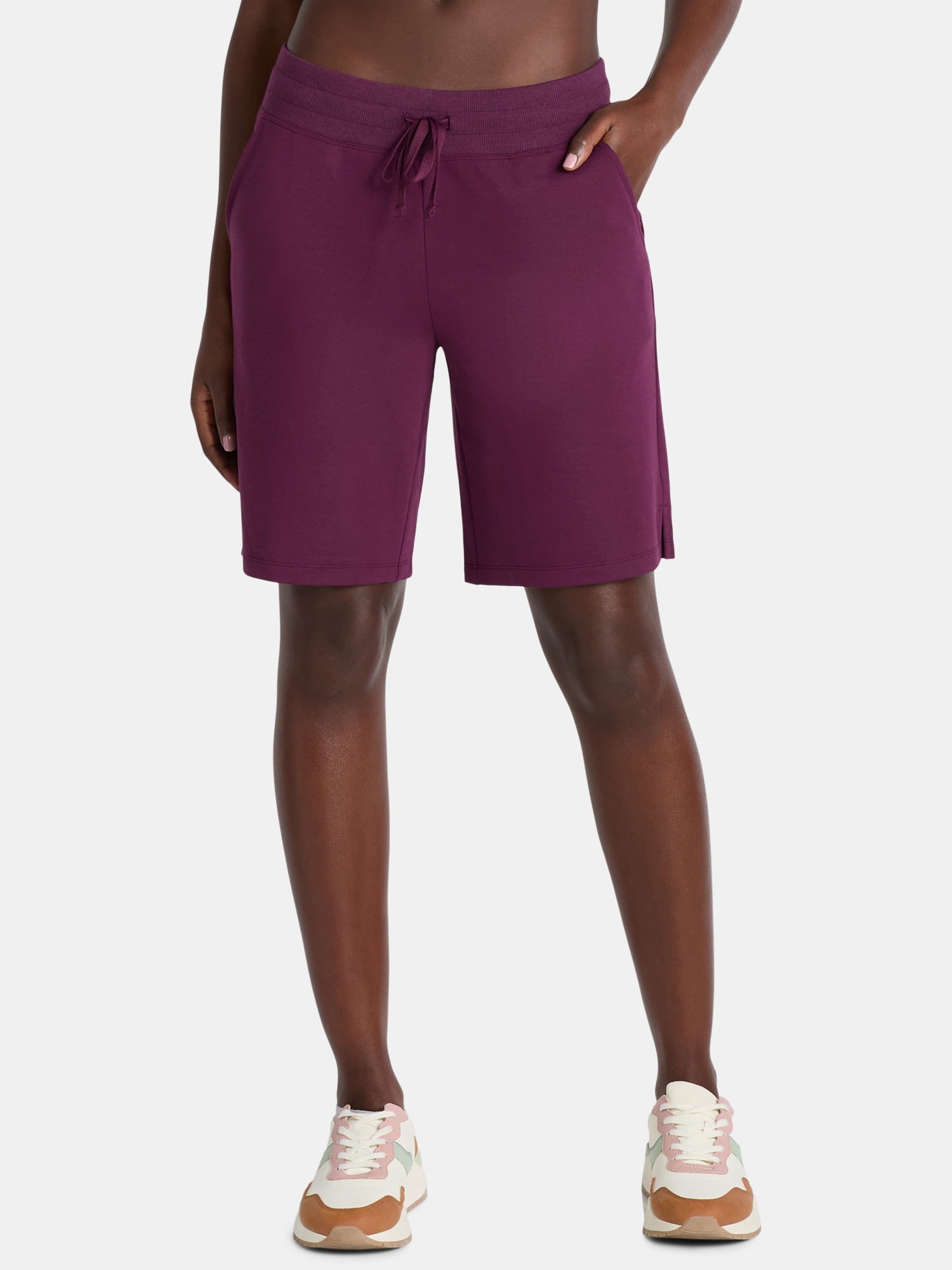 Athletic Works French Terry Bermuda Shorts for Women Sizes XS-4X, Mid ...
