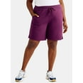 thumbnail image 1 of Athletic Works Women's and Women's Plus French Terry Bermuda Shorts, Sizes XS-4X, 1 of 5