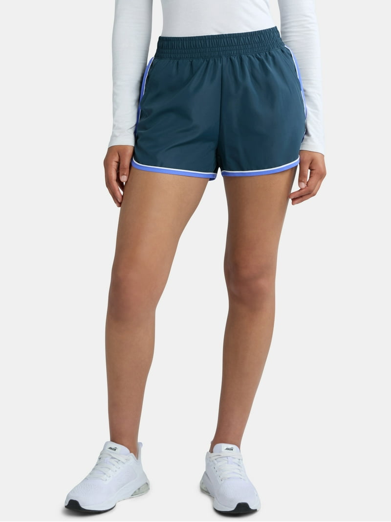 Athletic Works Women's Piped Running Shorts with Built-in Inner