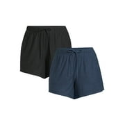 Athletic Works Women's and Women’s Plus Size ButterCore Soft Performance Gym Shorts, 5.5” Inseam, Sizes 1X-4X, 2-Pack