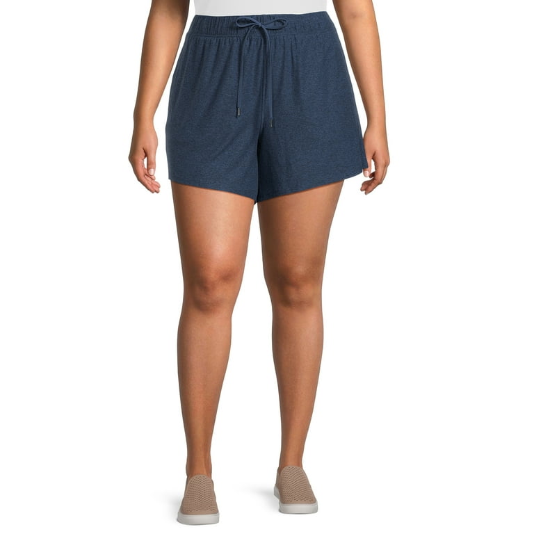 Workout shorts women's plus size 2025