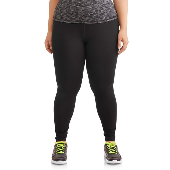 Athletic Works Women's and Women's Plus Stretch Cotton Blend Ankle Leggings with Side Pockets