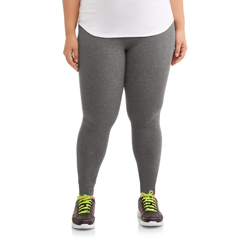 Athletic Works Women s and Women s Plus Stretch Cotton Blend Ankle Leggings with Side Pockets