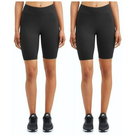Athletic Works Womens Mid Rise 9" Bike Short, 2 Pack