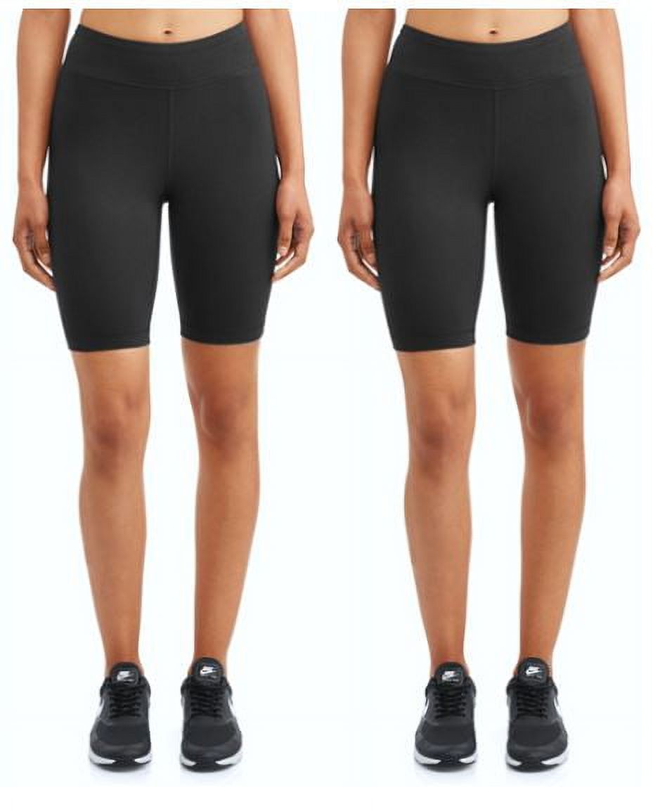 Athletic Works Womens Mid Rise 9" Bike Short, 2 Pack - image 1 of 4