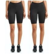 Athletic Works Womens Mid Rise 9" Bike Short, 2 Pack