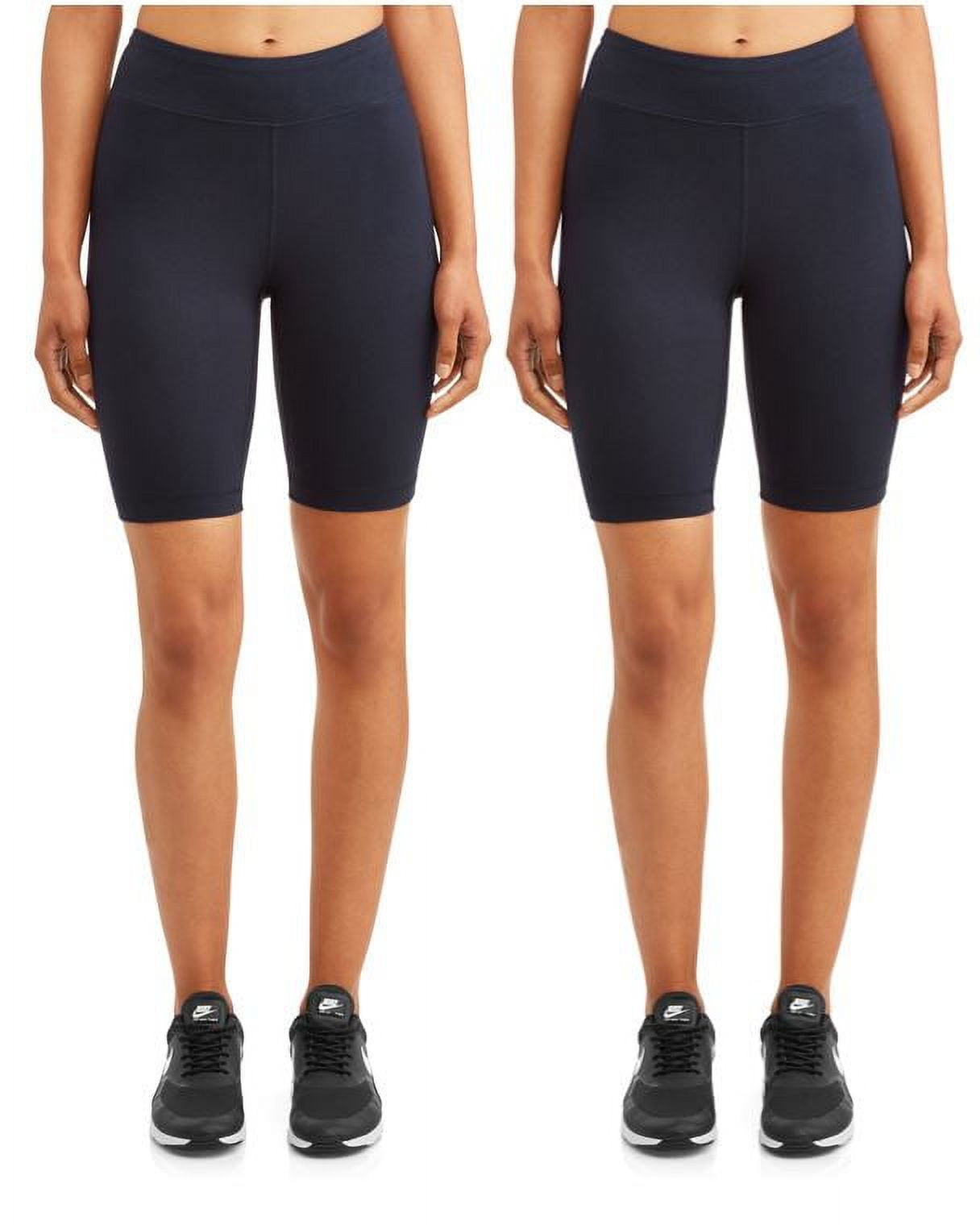 Athletic Works Womens Mid Rise 9" Bike Short, 2 Pack