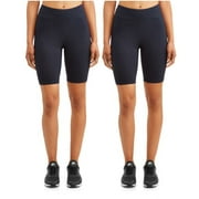 Athletic Works Womens Mid Rise 9" Bike Short, 2 Pack